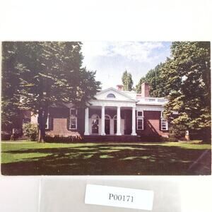 Vtg Monticello Thomas Jefferson Postcard Charlottesville Virginia 1950s Unused
